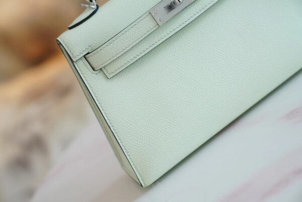 f816114011d19d4 God Factory Bags Hermes Factory 0S Vert Fizz Mini Kelly 19CM Epsom Leather Silver Hardware