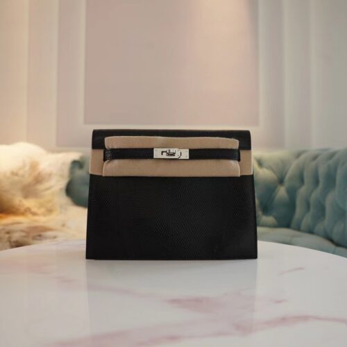 Hand Stitching Hermes CK89 Nior Lizard Leather Kelly Danse 22CM Silver Hardware