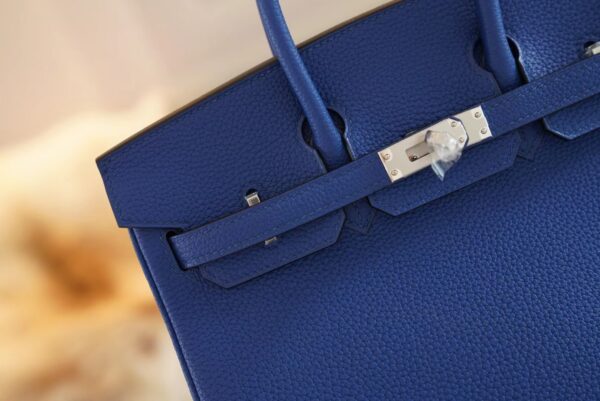 f8b634867813ddb New Arrival Hermes 71 Blue France Togo Leather Birkin25CM Silver Hardware
