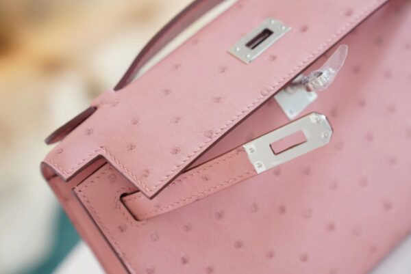 f91926e4b4f5c77 Wholesale Hermes 94 Terre Cuite KK Ostrich Skin Kelly Pochette22cm Clutch Bag