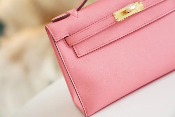 f9b3031e15b299e God Factory Bags Hermes Kelly Pochette22cm K4 Rose D’ete Swift Leather Gold Hardware