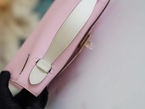 f9da928d2ccdf68 God Factory Bags Hermes Kelly Pochette22cm 3Q Rose Sakura/CK10 Craie Swift Leather Rose Gold Hardware