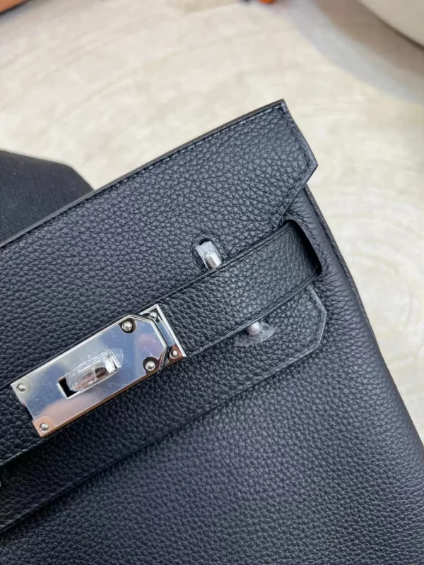fb122bfcf768df6-jpg Full Handmade Hac A Dos Backpack 89 Noir Togo Leather Silver Hardware
