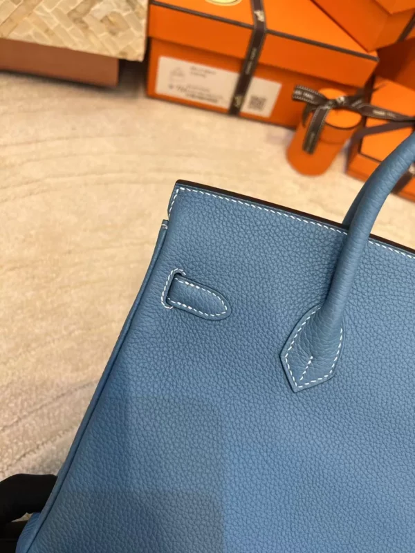 fb2a52d136b8cb8-jpg USA Los Angeles 75 Blue Jean Birkin 25CM Togo Leather Silver Hardware
