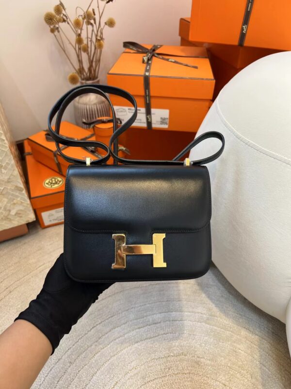 fbf10c937b25c36-1 Hermes Constance 19CM 89 Noir Box Leather Gold Hardware