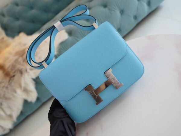 fc61755fa41b367-1 God Factory Bags Hermes P3 Blue De Nord Epsom Constance 24CM Silver Hardware