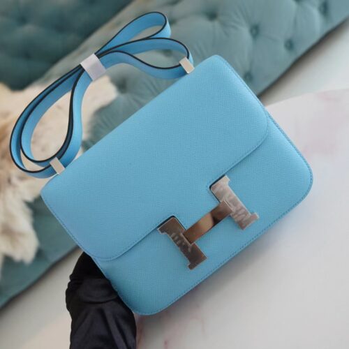 God Factory Bags Hermes P3 Blue De Nord Epsom Constance 24CM Silver Hardware