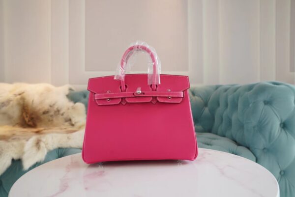 fc65635a980fdd1 Hermes Handmade Boutique E5 Rose Tyrien Epsom Leather Birkin25CM Silver Hardware
