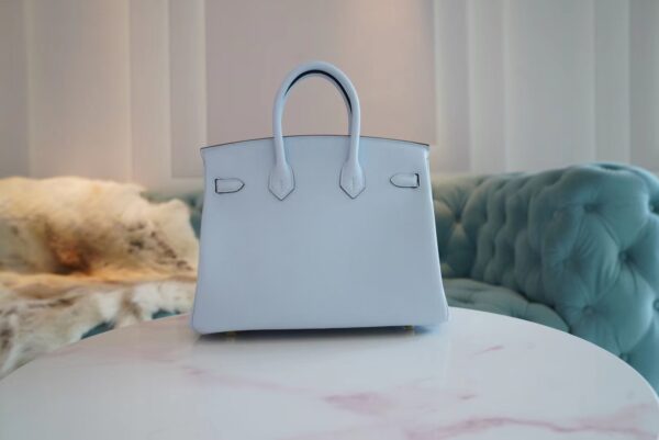 fc6a1d5ae61ee04 Full Handmade God Factory Bags Hermes Birkin 25CM T0 Blue Brume Togo Leather Gold Hardware