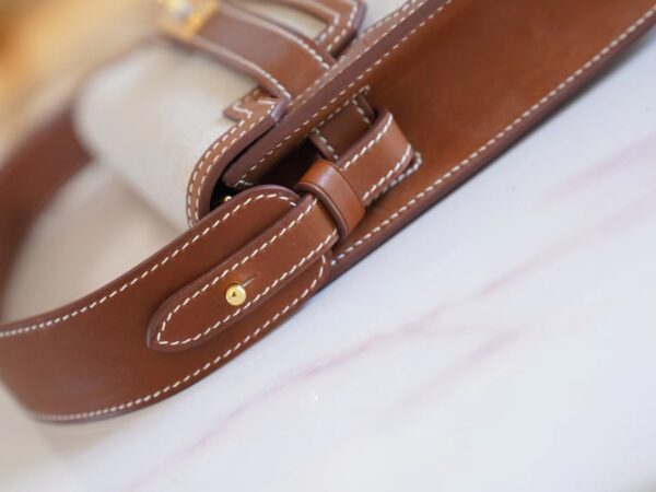 fd0b20a58d45957 New Arrival God Factory Bags Hermes Depeches25CM Beige Canvas & Barenia Leather Gold Hardware
