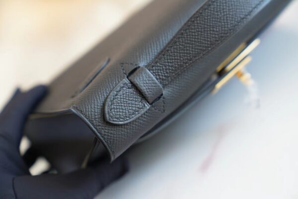 fd6141439a42263 Fashion God Factory Bags Hermes CK89 Black Epsom Leather Kelly Pochette22cm Clutch Bag