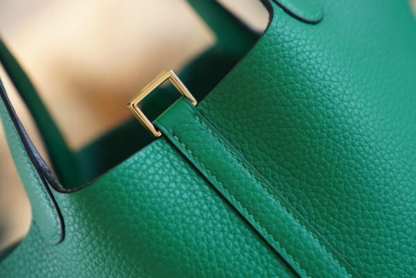 fdcc5b8cf57f702 Full Handmade Hermes Picotin Bag18CM U4 Vert Vertigo Clemence Leather Gold Hardware