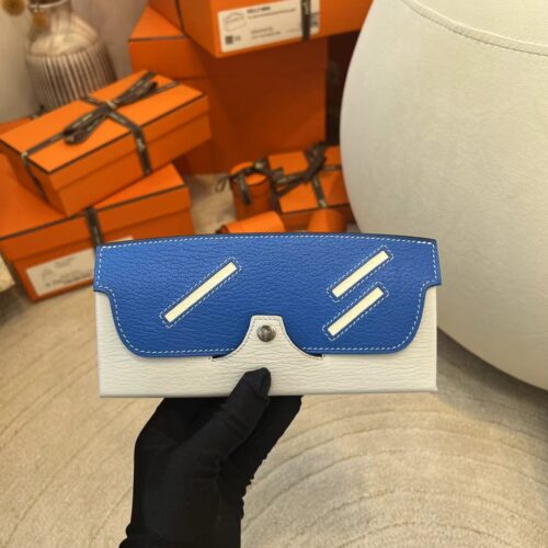 Qatar Doha Hermes In The Loop Wink Glasses Bag Chevre Blue Sky Silver Hardware