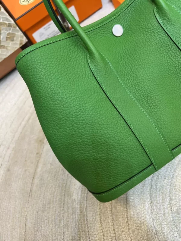 fdeedd9e56420d4-jpg Hermes Boutique Garden Party 30CM A8 Vert Yucca Negonda Leather Silver Hardware
