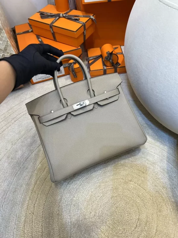 fe0774805dfae6a-jpg Handmade Hermes Togo Leather Birkin 25CM 81 Gris Tourterelle Silver Hardware
