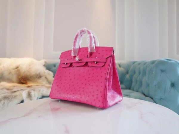 fe5faee965fa59b God Factory Bags Hermes Birkin Bag25CM E5 Rose Tyrien South Africa KK Ostrich Skin