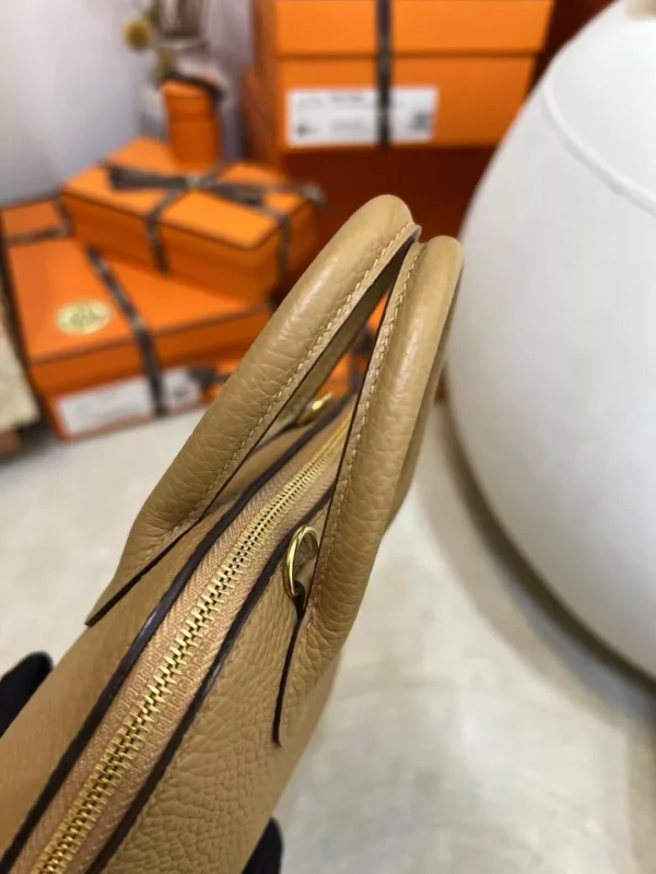 fe85666cc25a403-jpg Hermes Mini Bolide 18CM 0M Chai TC Leather Gold Hardware