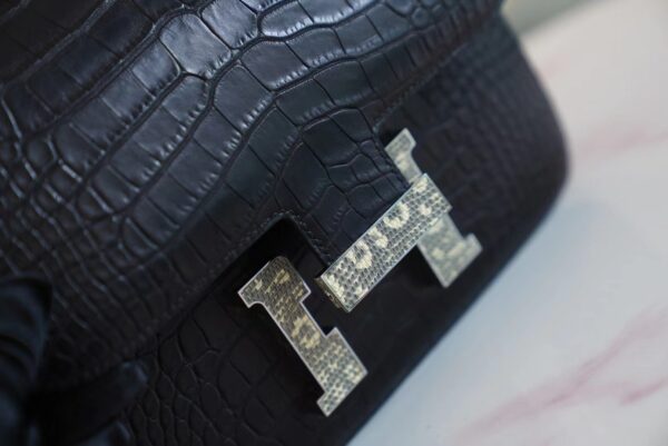 fe9a660a9f49738 God Factory Bags Hermes Matte Crocodile Constance 24CM CK89 Nior Lizard Buckle