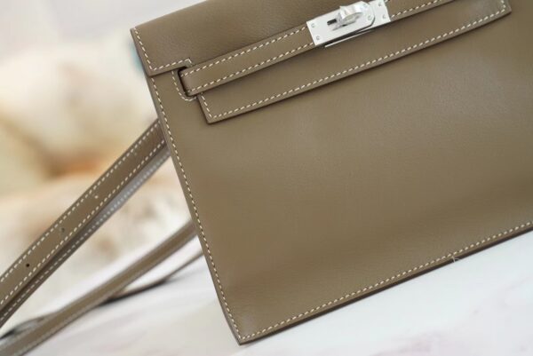 ff2a111d93c70db God Factory Bags Hermes Kelly Danse 22CM CK18 Etoupe Swift Leather Silver Hardware