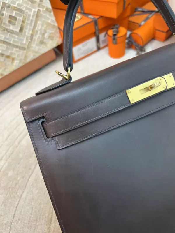 ff37a24edc07c6f-jpg Hermes 46 Ebene Barenia Leather Kelly Sellier 32CM Gold Hardware