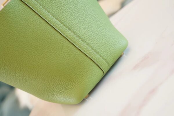 ffab23587812259 Wholesale God Factory Bags Hermes Picotin18CM 3I Vert Criquet Clemence Leather Gold Hardware