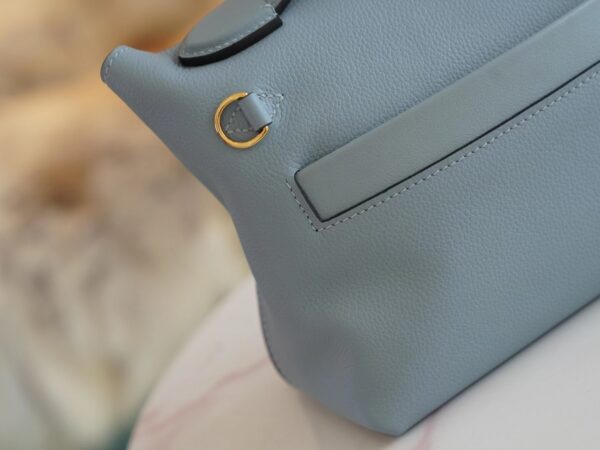 ffbec1445b1f076 New Hermes Evercolor Mini Kelly 2424 Blue Lin / Gris Mouette Inner Gold Hardware