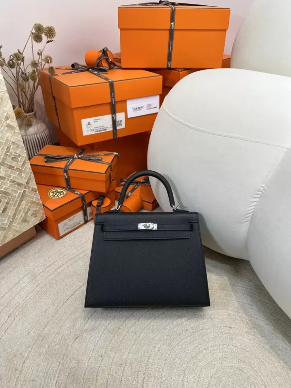mmexport1712557667566-jpg-1 Handmade Hermes Epsom 89 Noir Kelly Sellier 25CM Silver Hardware