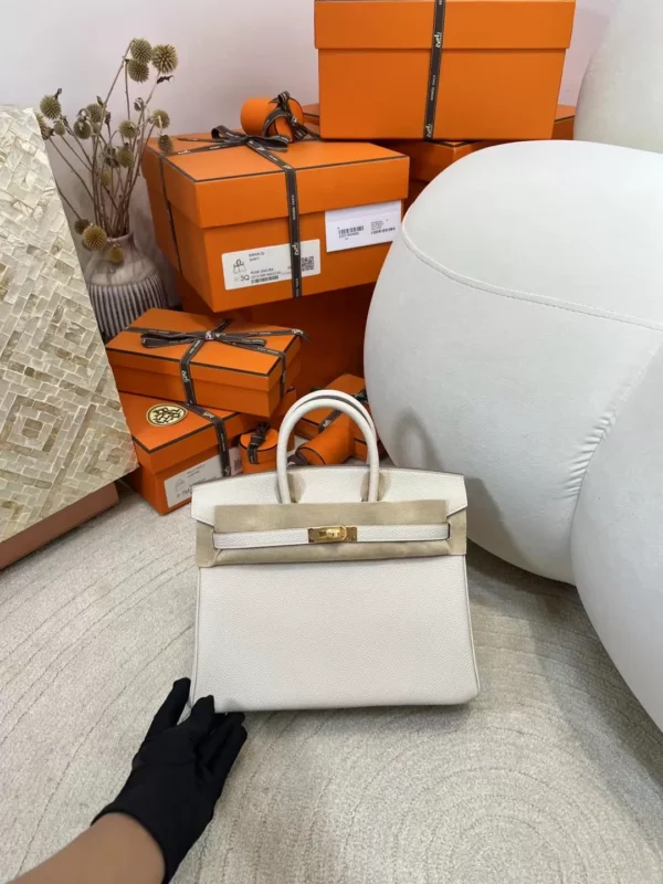 mmexport1712557719582-jpg-1 Saudi Arabia Riyadh Hermes Togo Leather Birkin 25CM 10 Craie Gold Hardware