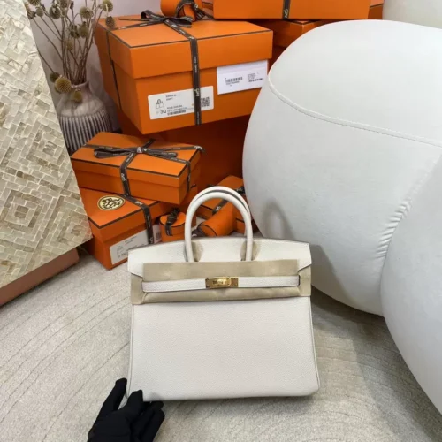 Saudi Arabia Riyadh Hermes Togo Leather Birkin 25CM 10 Craie Gold Hardware