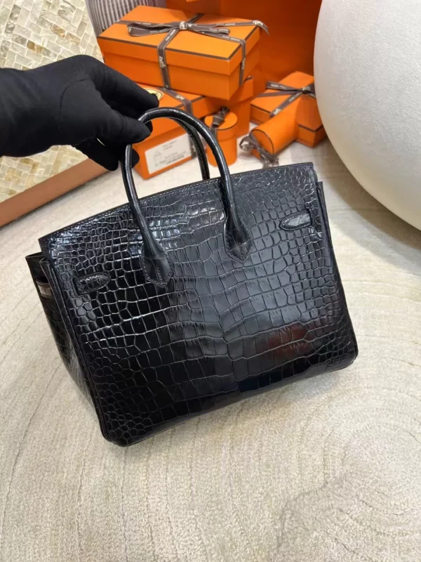 mmexport1712557875580-jpg Hong Kong Hermes Birkin 25 Bag HCP Shiny Porosus 89 Noir Silver Hardware