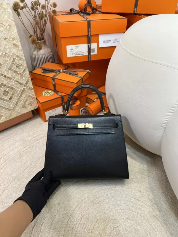 mmexport1713250029332-jpg-1 New Hermes Kelly Sellier 25CM 89 Noir Chevre Leather Gold Hardware