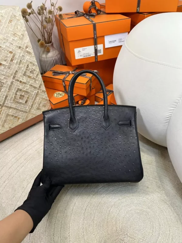 mmexport1713250315366-jpg Qatar Doha Hermes Birkin 30CM Ostrich Leather 89 Noir Silver Hardware