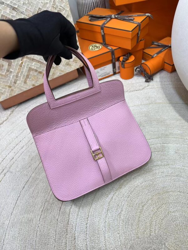 mmexport1713423278708 Qatar Doha Hermes Halzan 25CM Clemence X9 Mauve Sylvestre Gold Hardware