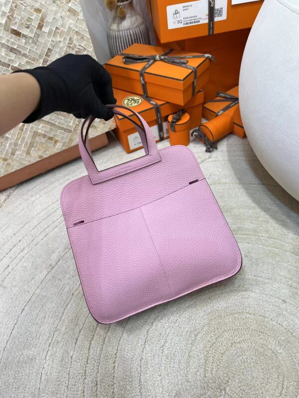 mmexport1713423282656 Qatar Doha Hermes Halzan 25CM Clemence X9 Mauve Sylvestre Gold Hardware