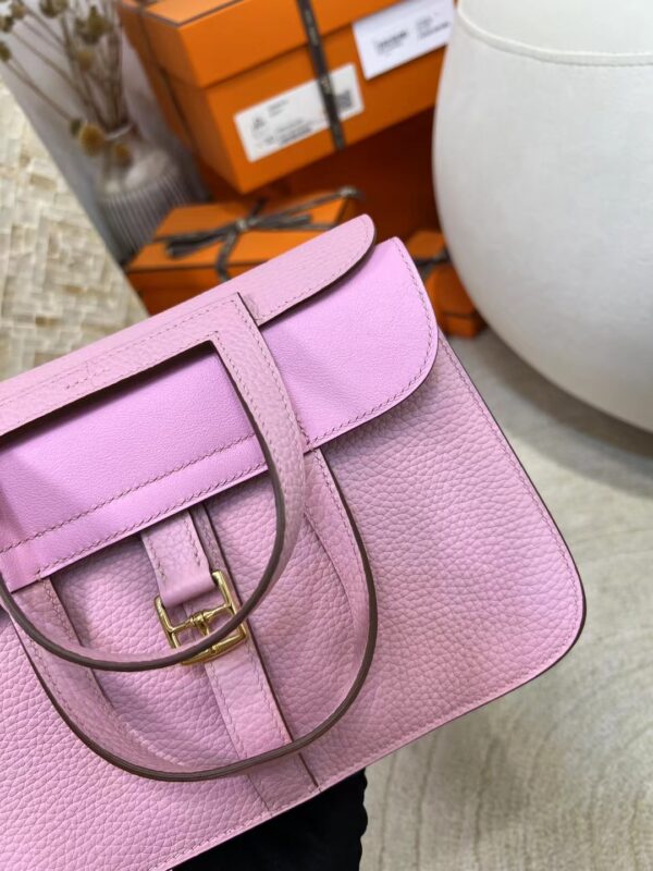 mmexport1713423284568 Qatar Doha Hermes Halzan 25CM Clemence X9 Mauve Sylvestre Gold Hardware