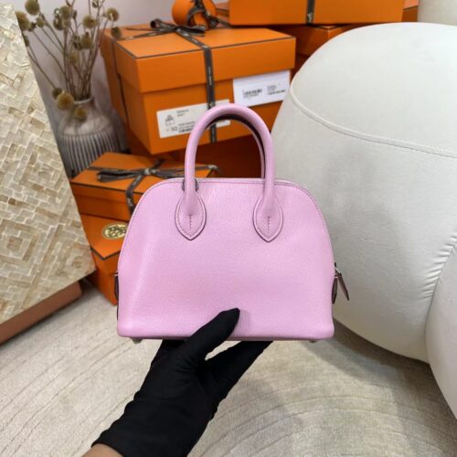 Singapore Kuala Lumpur Hermes Chevre Leather Mini Bolide 18CM X9 Mauve Sylvestre Silver Hardware