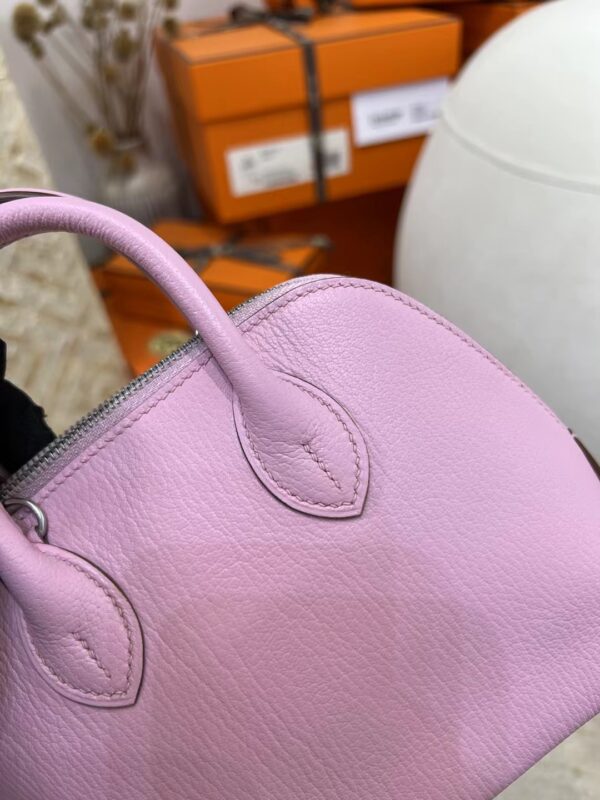 mmexport1713423511678 Singapore Kuala Lumpur Hermes Chevre Leather Mini Bolide 18CM X9 Mauve Sylvestre Silver Hardware