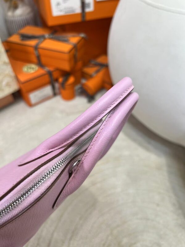 mmexport1713423515102 Singapore Kuala Lumpur Hermes Chevre Leather Mini Bolide 18CM X9 Mauve Sylvestre Silver Hardware