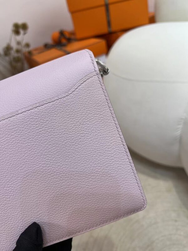 mmexport1713423623213 Handmade Hermes Roulis 19cm Evercolor Leather 09 Mauve Pale Silver Hardware