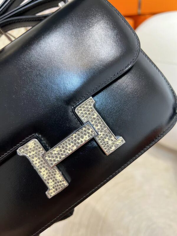 mmexport1713423955458 Canada Ottawa Hermes 89 Noir Box Leather Constance 19CM Lizard Skin Buckle