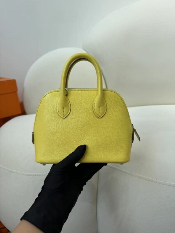 mmexport1715153501245 Hermes Bag Pictures Chevre Leather 0Y Lemoncello Mini Bolide 18CM Silver Hardware