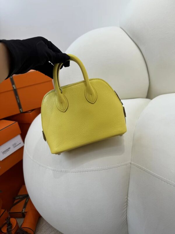 mmexport1715153502992-1 Hermes Bag Pictures Chevre Leather 0Y Lemoncello Mini Bolide 18CM Silver Hardware