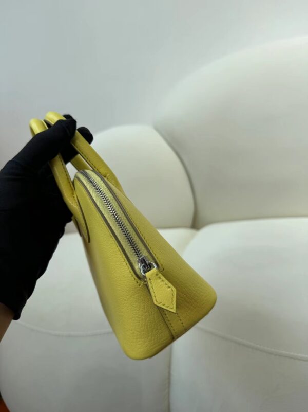 mmexport1715153504778 Hermes Bag Pictures Chevre Leather 0Y Lemoncello Mini Bolide 18CM Silver Hardware