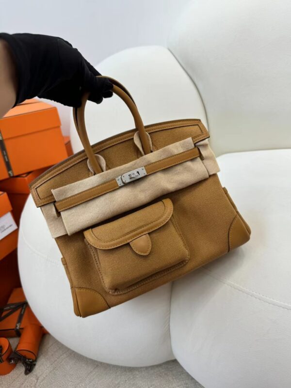 mmexport1715153546967-1 Australia Sydney Hermes Birkin Cargo 25CM 37 Gold Canvas/ Swift Leather Silver Hardware