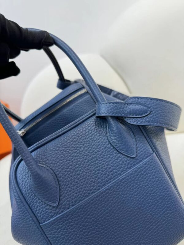 mmexport1715153688480 Hermes Boutique R2 Blue Agate/ 4Z Gris Mouette Clemence Lindy 26CM Silver Hardware