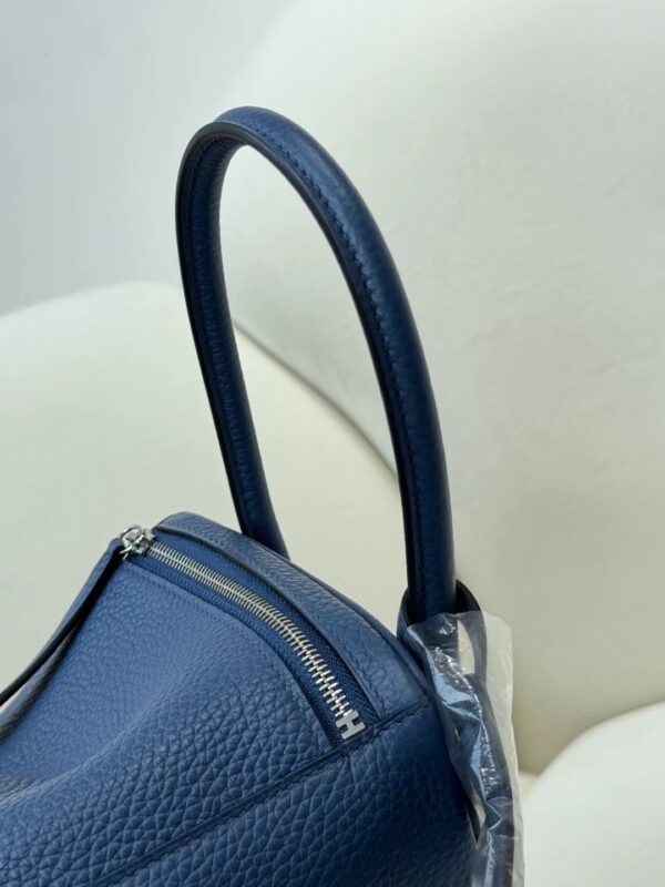 mmexport1715153690411 Hermes Boutique R2 Blue Agate/ 4Z Gris Mouette Clemence Lindy 26CM Silver Hardware