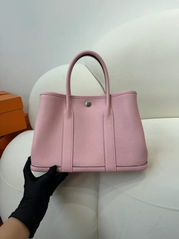 mmexport1715153764888-1 UAE Dubai Hermes Garden Party 30CM Clemence Leather Rose Sakura Silver Hardware