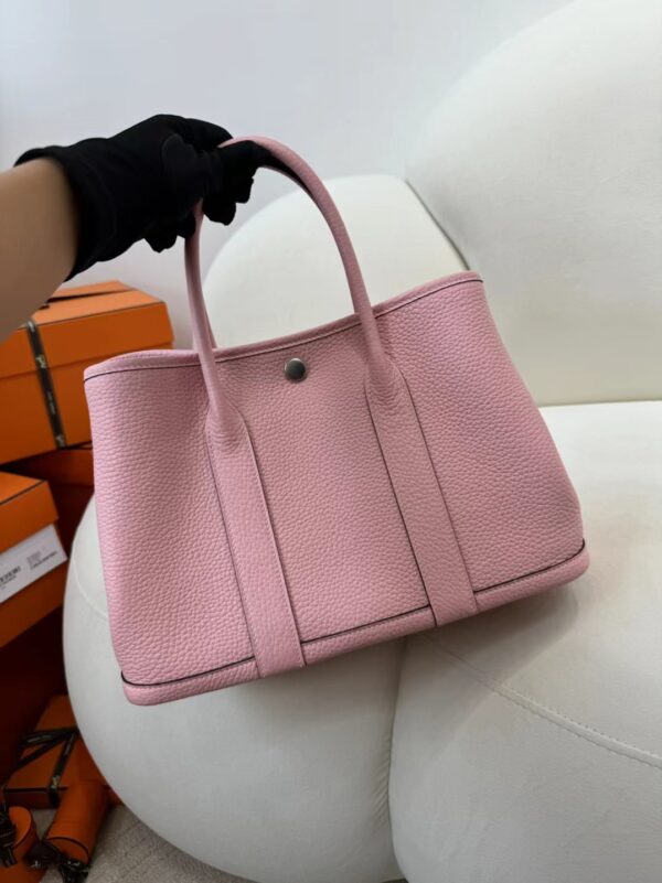 mmexport1715153766721 UAE Dubai Hermes Garden Party 30CM Clemence Leather Rose Sakura Silver Hardware