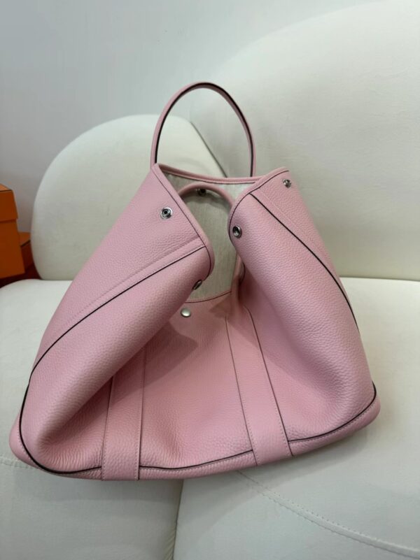 mmexport1715153825995 Hermes Boutique Rose Sakura Clemence Leather Garden Party 36CM Silver Hardware