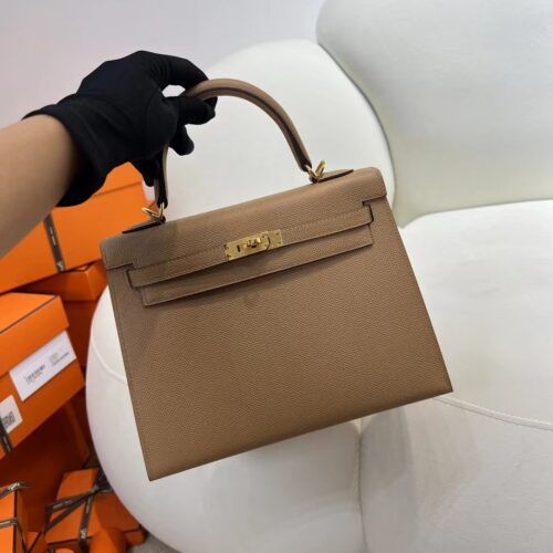 Russia Moscow Hermes Epsom Leather Kelly Sellier 25CM 0M Chai Gold Hardware